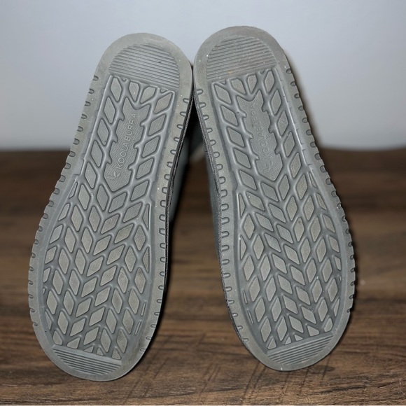 Koolaburra Gray Suede Boots with Cream Trim - Picture 7 of 9